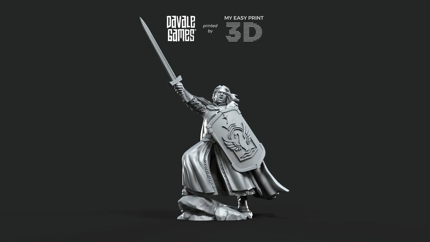 White Swan - Swan Warrior Captain - Davale Games - 3D Printed with high quality resin for LOTR/D&D games