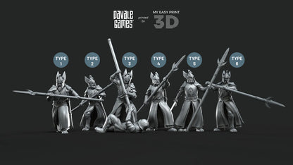White Swan - Swan Pikemen - Davale Games - 3D Printed with high quality resin for LOTR/D&D games