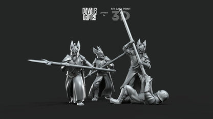 White Swan - Swan Pikemen - Davale Games - 3D Printed with high quality resin for LOTR/D&D games