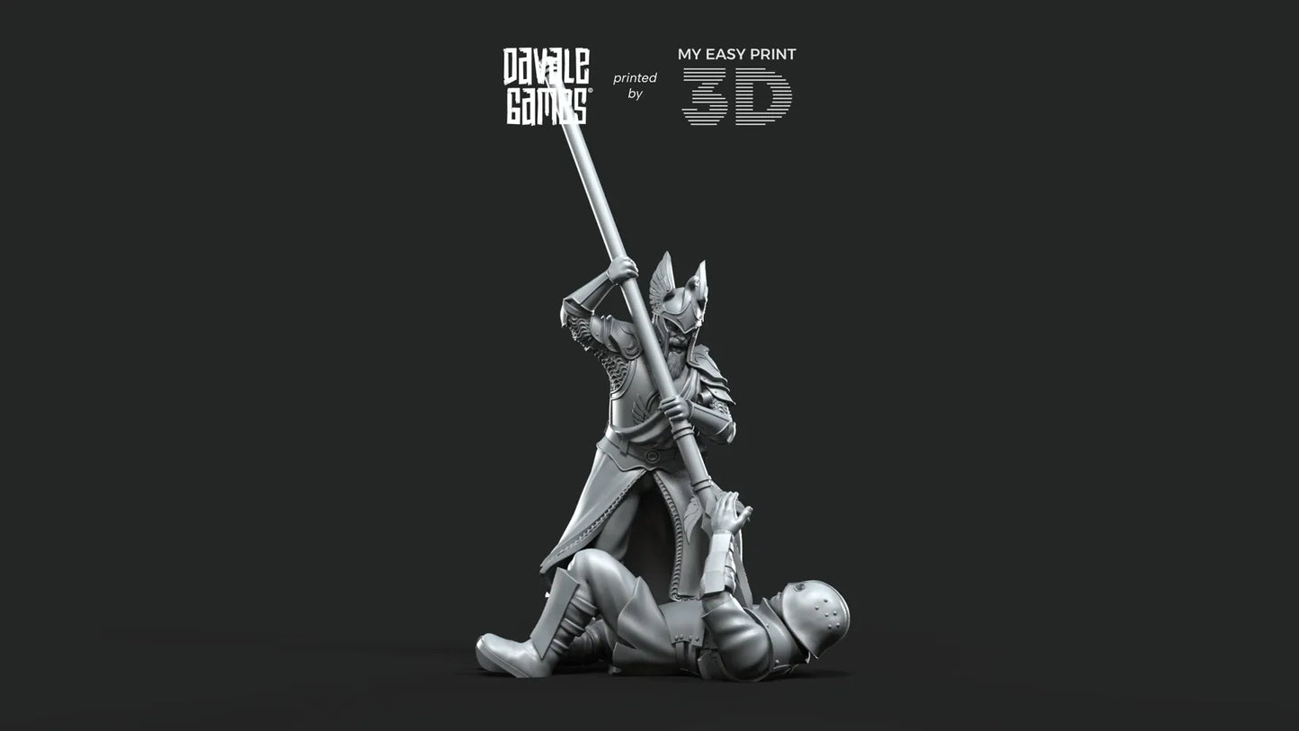 White Swan - Swan Pikemen - Davale Games - 3D Printed with high quality resin for LOTR/D&D games