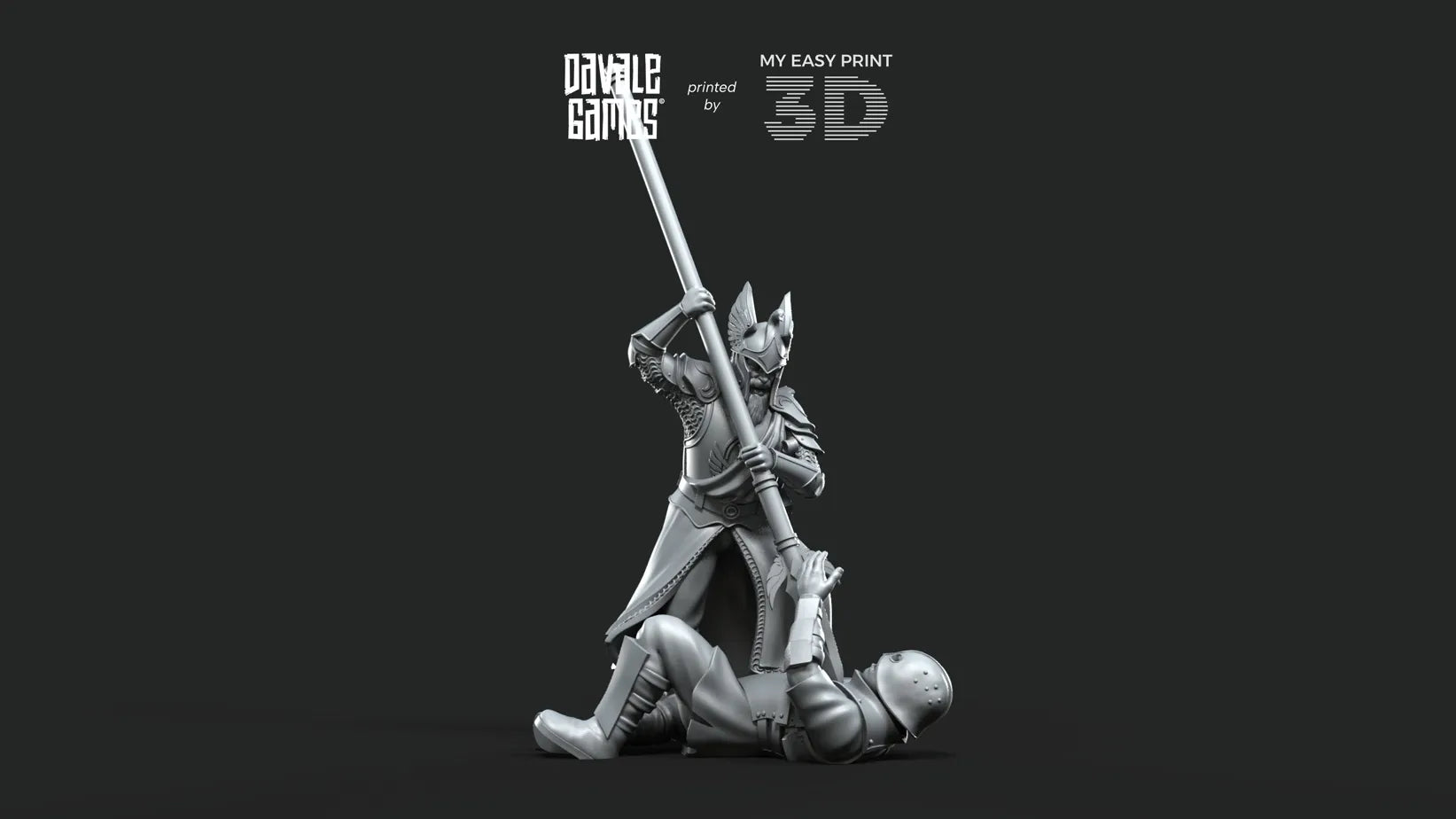 White Swan - Swan Pikemen - Davale Games - 3D Printed with high quality resin for LOTR/D&D games