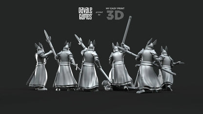White Swan - Swan Pikemen - Davale Games - 3D Printed with high quality resin for LOTR/D&D games