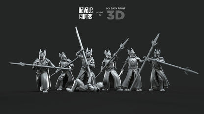 White Swan - Swan Pikemen - Davale Games - 3D Printed with high quality resin for LOTR/D&D games