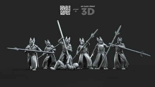 White Swan - Swan Pikemen - Davale Games - 3D Printed with high quality resin for LOTR/D&D games