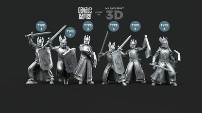 White Swan - Swan Warriors with Sword - Davale Games - 3D Printed with high quality resin for LOTR/D&D games