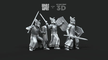 White Swan - Swan Warriors with Sword - Davale Games - 3D Printed with high quality resin for LOTR/D&D games