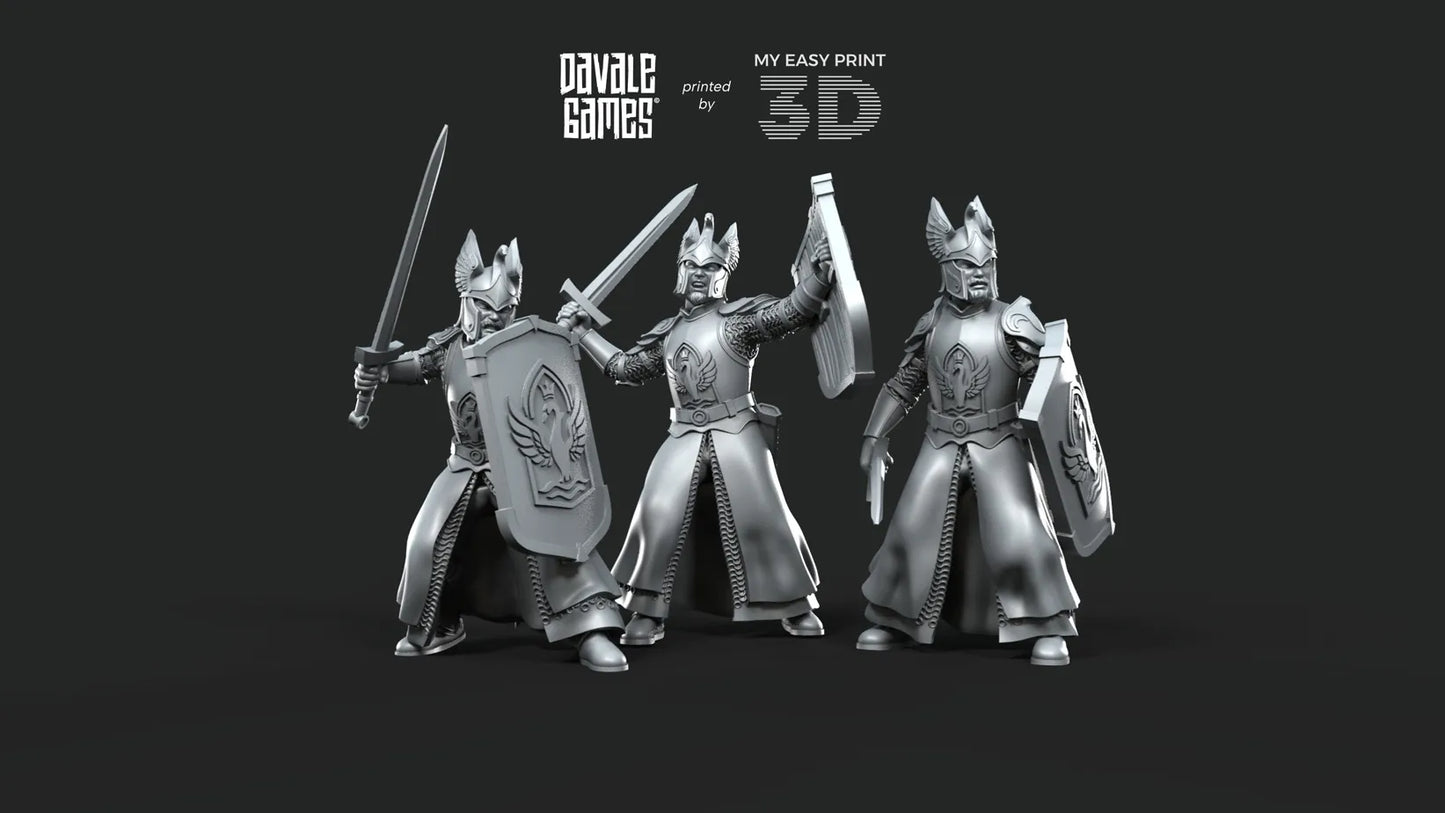 White Swan - Swan Warriors with Sword - Davale Games - 3D Printed with high quality resin for LOTR/D&D games