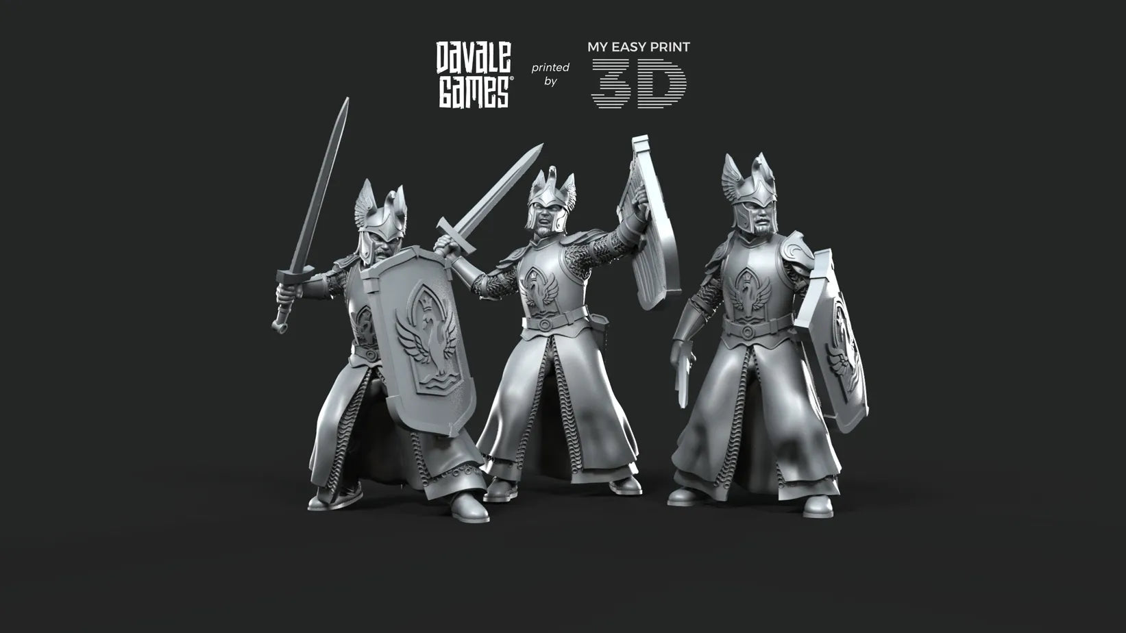 White Swan - Swan Warriors with Sword - Davale Games - 3D Printed with high quality resin for LOTR/D&D games