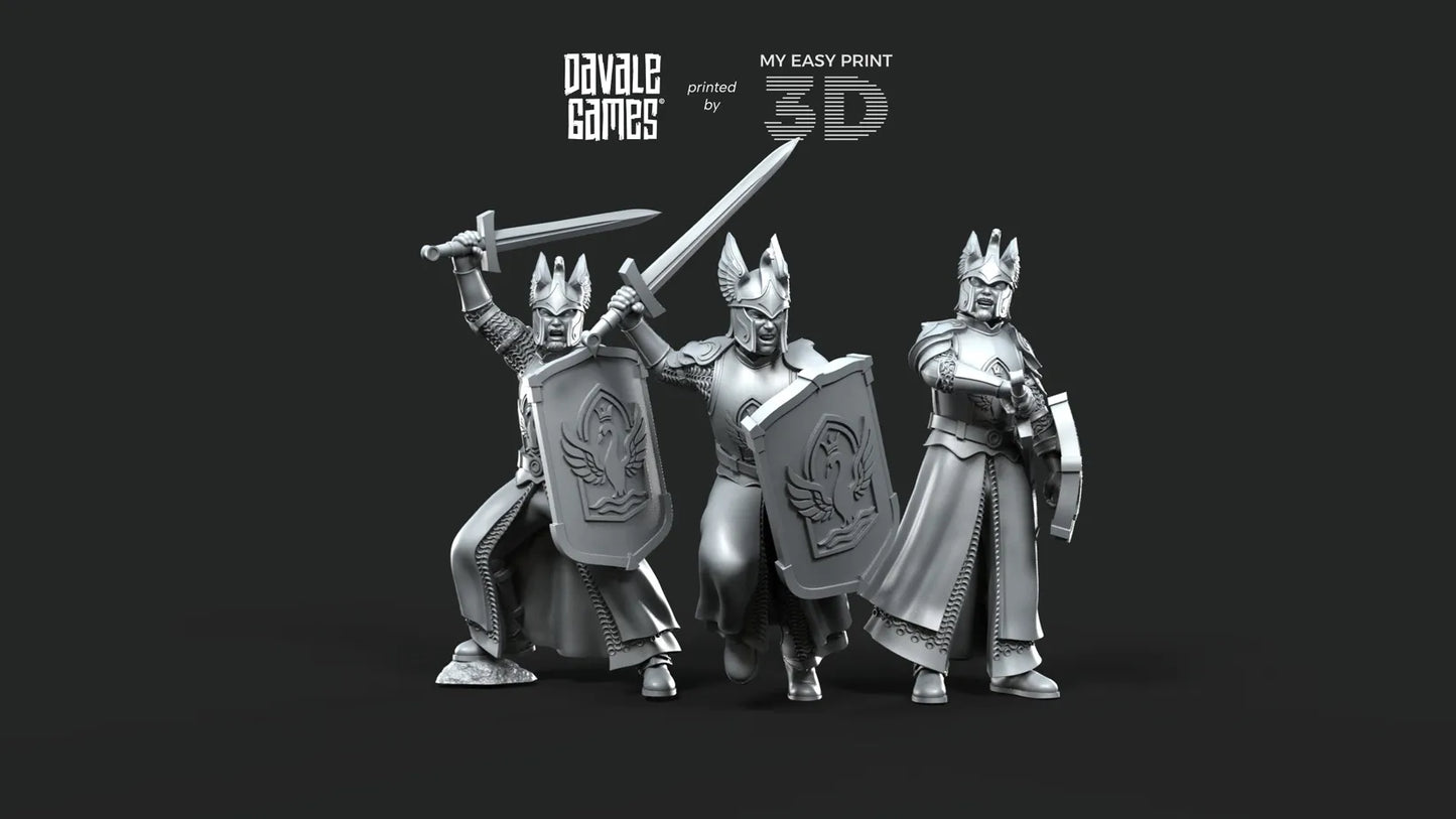 White Swan - Swan Warriors with Sword - Davale Games - 3D Printed with high quality resin for LOTR/D&D games