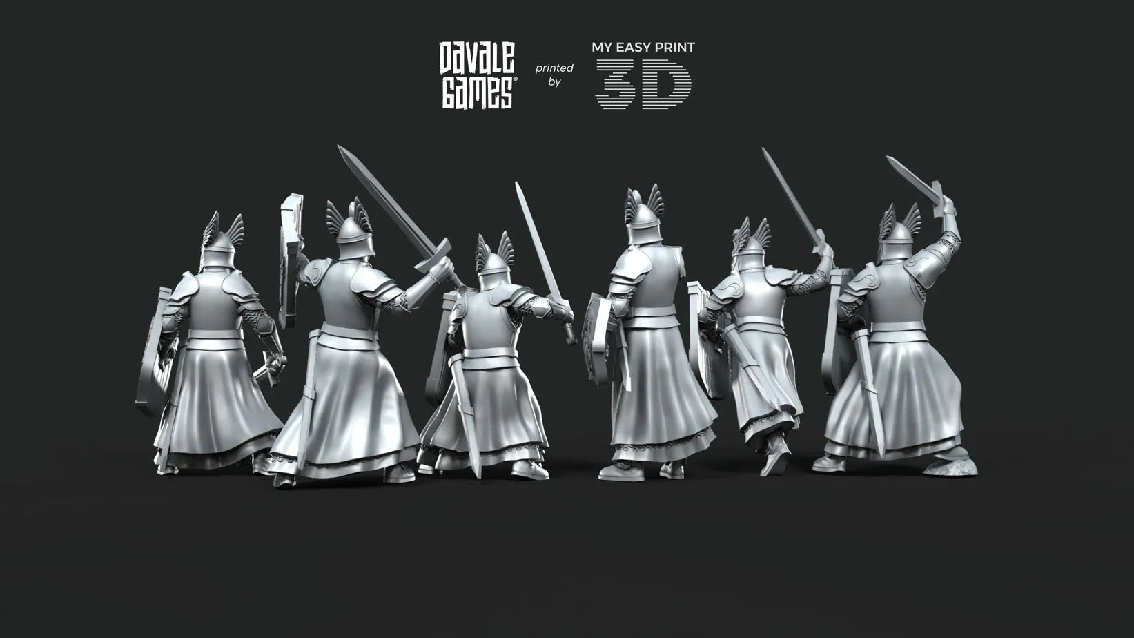 White Swan - Swan Warriors with Sword - Davale Games - 3D Printed with high quality resin for LOTR/D&D games