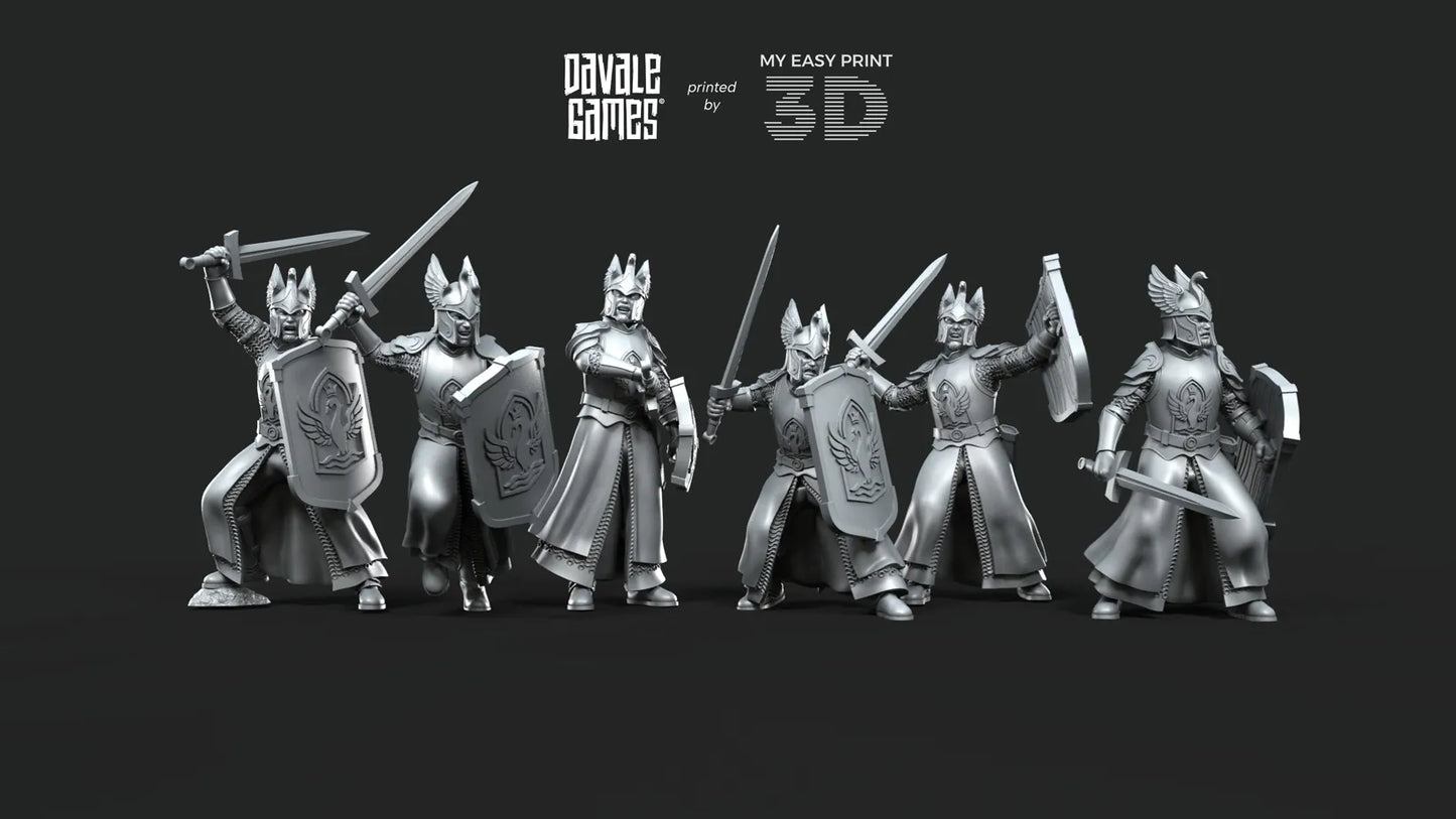 White Swan - Swan Warriors with Sword - Davale Games - 3D Printed with high quality resin for LOTR/D&D games