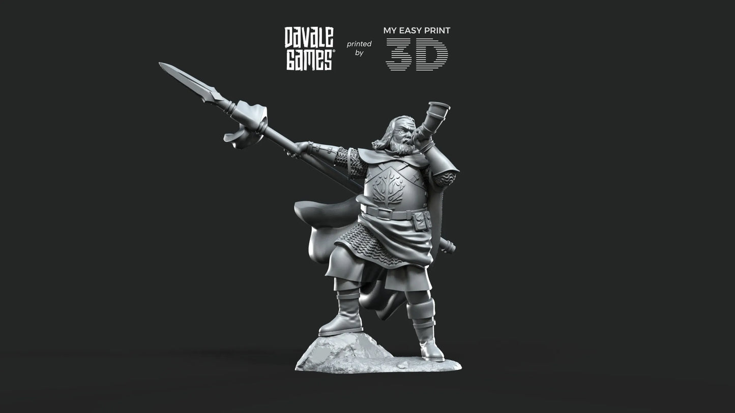 White Swan - Farrel the big - Foot and Mounted - Davale Games - 3D Printed with high quality resin for LOTR/D&D games