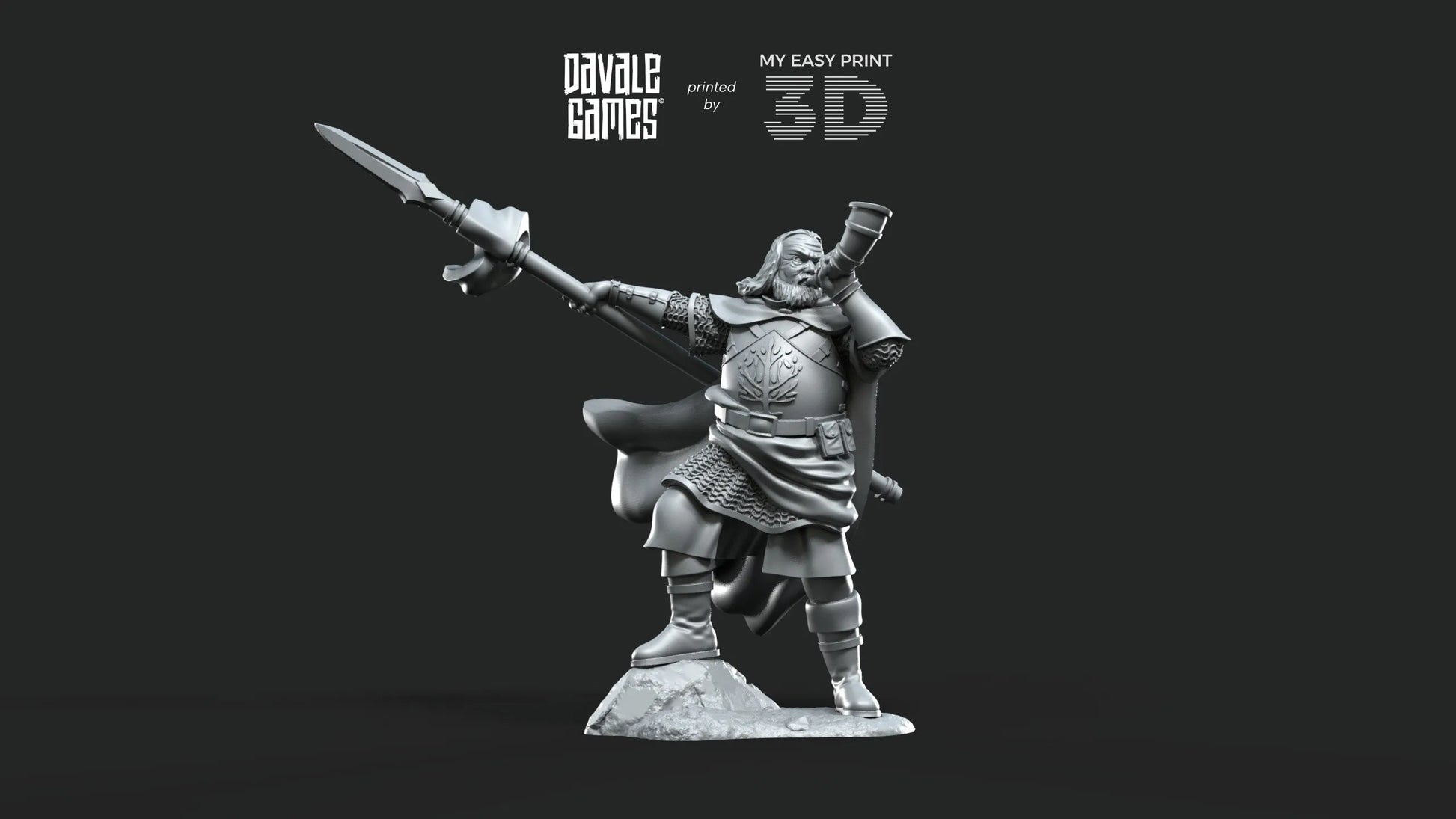 White Swan - Farrel the big - Foot and Mounted - Davale Games - 3D Printed with high quality resin for LOTR/D&D games