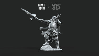 White Swan - Farrel the big - Foot and Mounted - Davale Games - 3D Printed with high quality resin for LOTR/D&D games