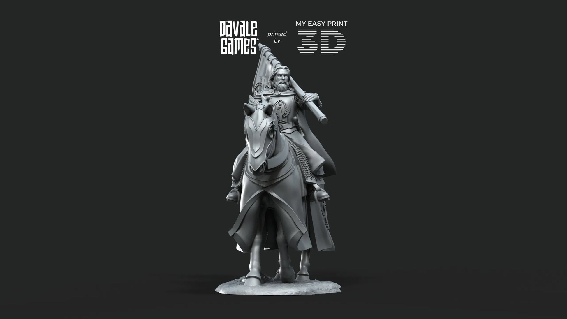 White Swan Banner - Foot and Mounted - Davale Games - 3D Printed with high quality resin for LOTR/D&D games