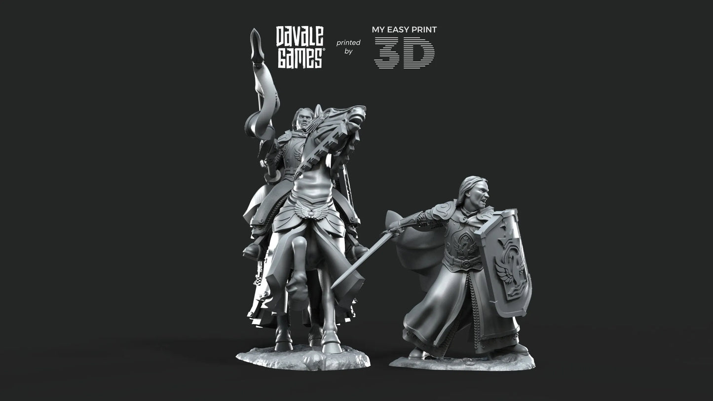 White Swan Amhërel The Prince - Foot and Mounted - Davale Games - 3D Printed with high quality resin for LOTR/D&D games