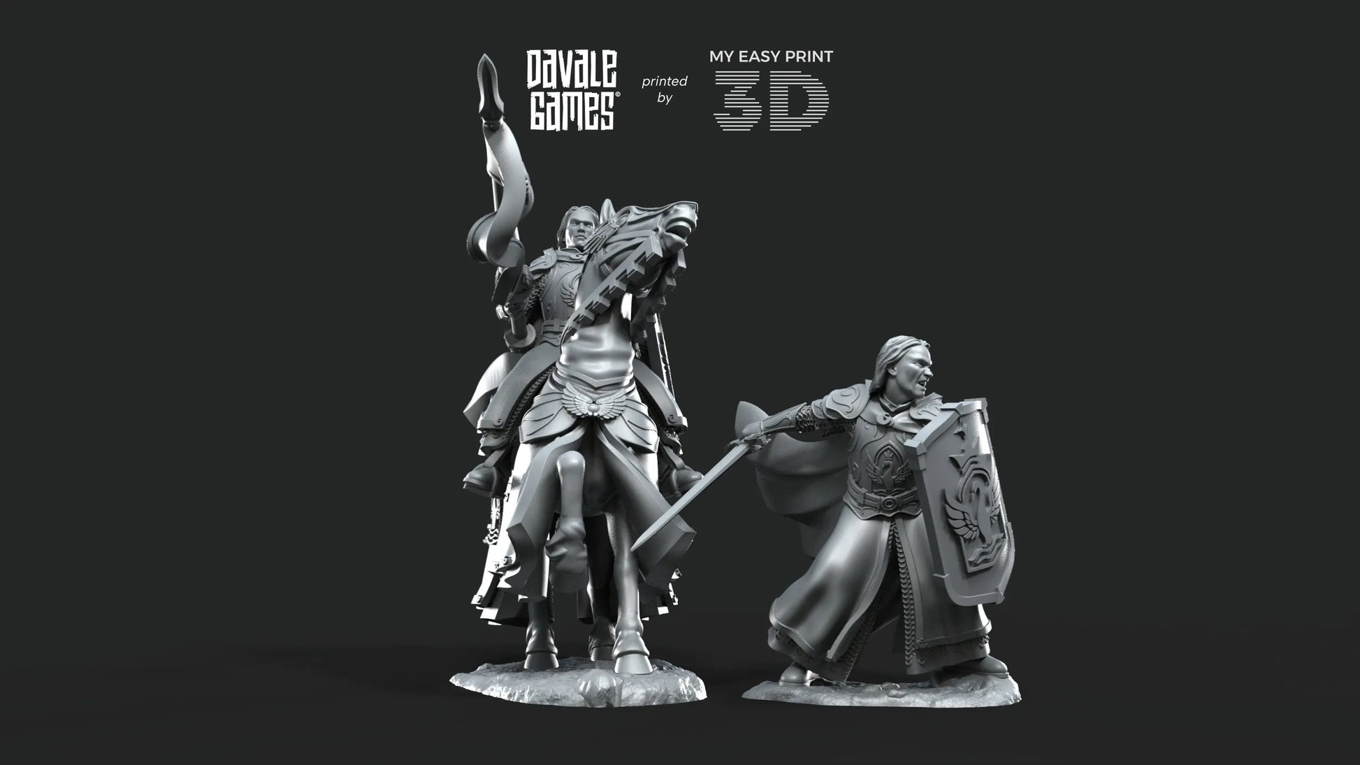 White Swan Amhërel The Prince - Foot and Mounted - Davale Games - 3D Printed with high quality resin for LOTR/D&D games
