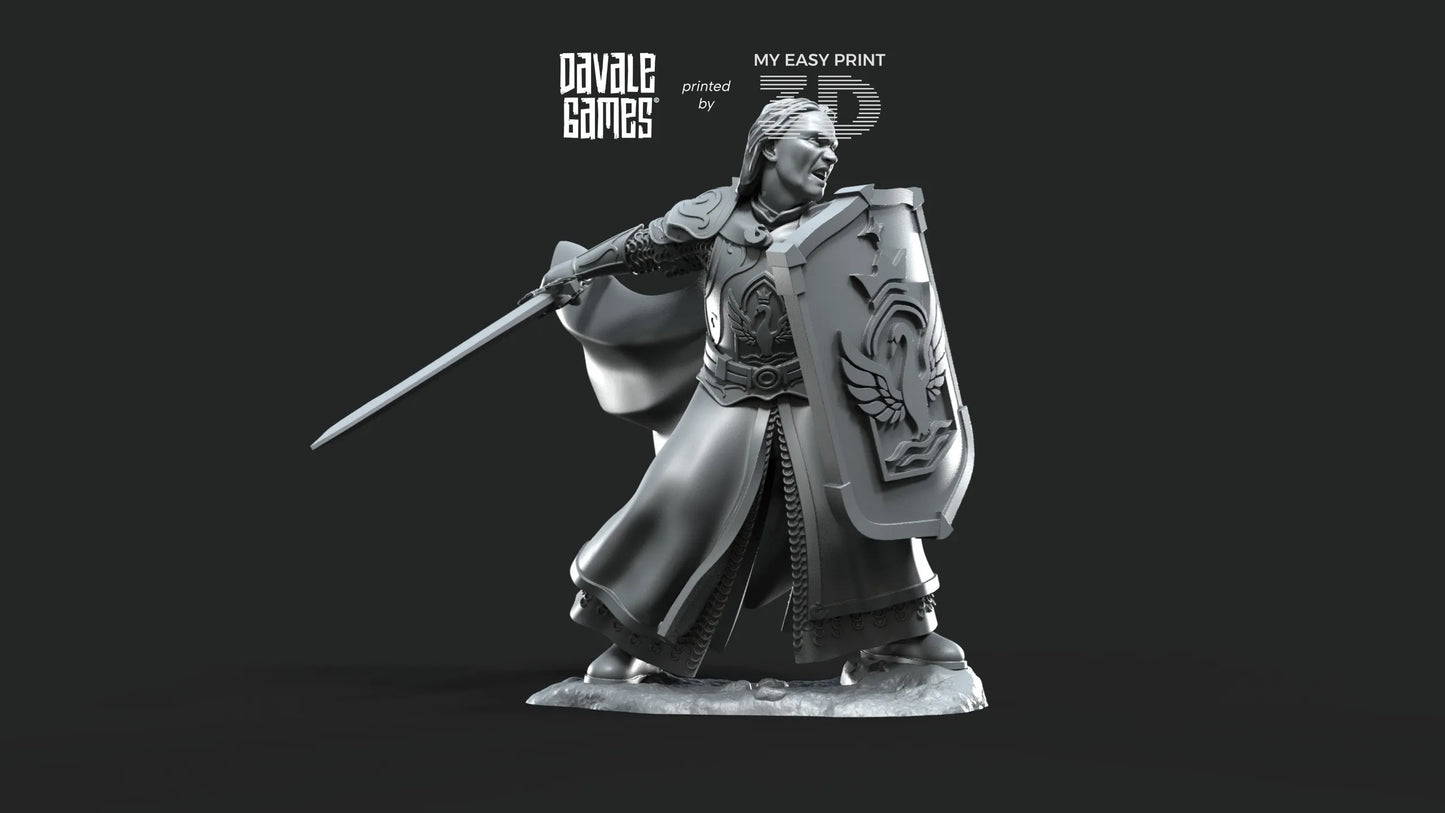 White Swan Amhërel The Prince - Foot and Mounted - Davale Games - 3D Printed with high quality resin for LOTR/D&D games