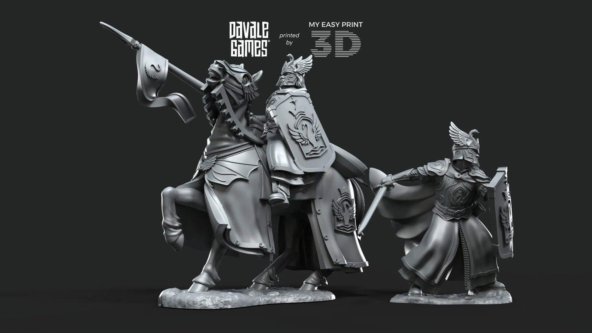 White Swan Amhërel The Prince - Foot and Mounted - Davale Games - 3D Printed with high quality resin for LOTR/D&D games