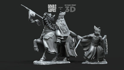 White Swan Amhërel The Prince - Foot and Mounted - Davale Games - 3D Printed with high quality resin for LOTR/D&D games