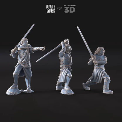 Mountaineers with two-handed swords - White Swan - Davale Games - 3D Printed with high quality resin for LOTR/D&D games