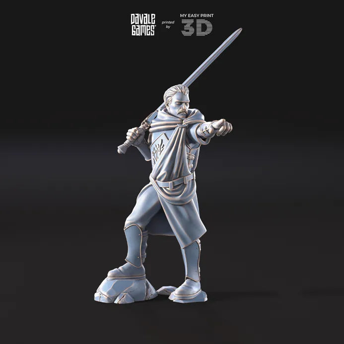 Mountaineers with two-handed swords - White Swan - Davale Games - 3D Printed with high quality resin for LOTR/D&D games
