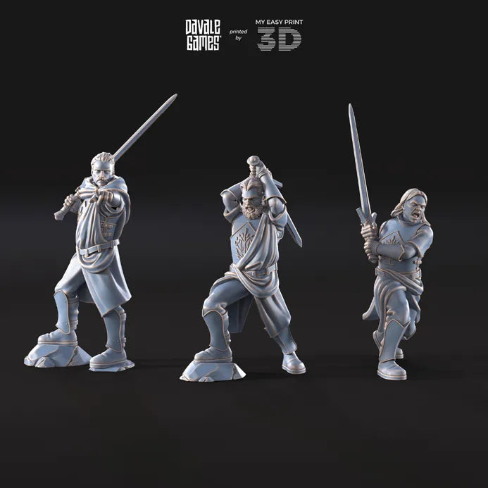 Mountaineers with two-handed swords - White Swan - Davale Games - 3D Printed with high quality resin for LOTR/D&D games