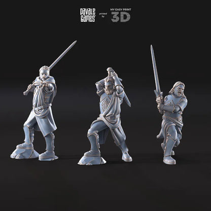 Mountaineers with two-handed swords - White Swan - Davale Games - 3D Printed with high quality resin for LOTR/D&D games