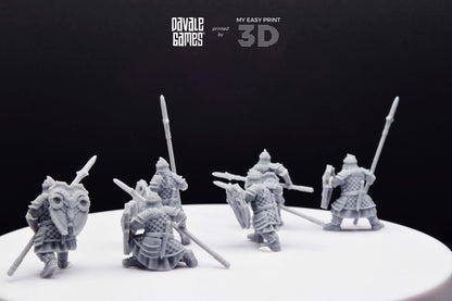Silver Goat Dwarf Spearman - Davale Games - 3D Printed with high quality resin for LOTR/D&D games