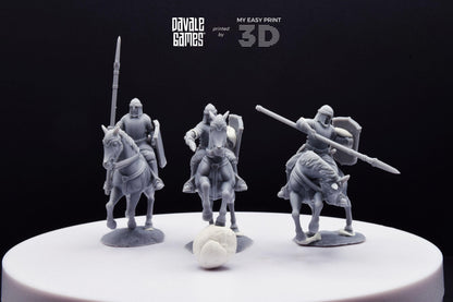North Warrior Riders with Spear and Shield - Davale Games - 3D Printed with high quality resin for LOTR/D&D games