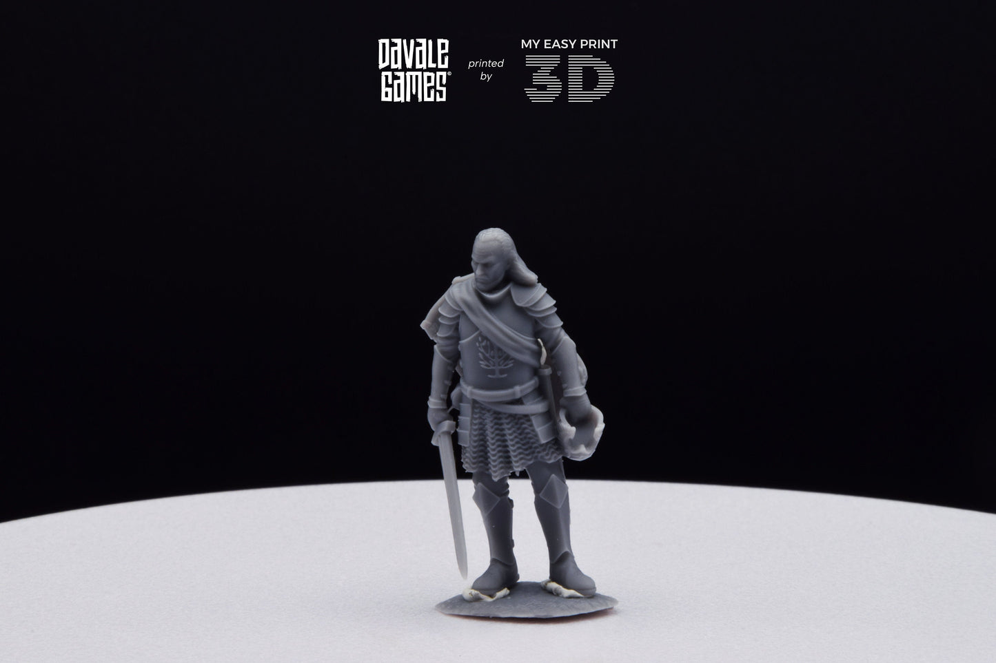 Veteran Grey Castle Captain [Ver. 1] - Davale Games - 3D Printed with high quality resin for LOTR/D&D games