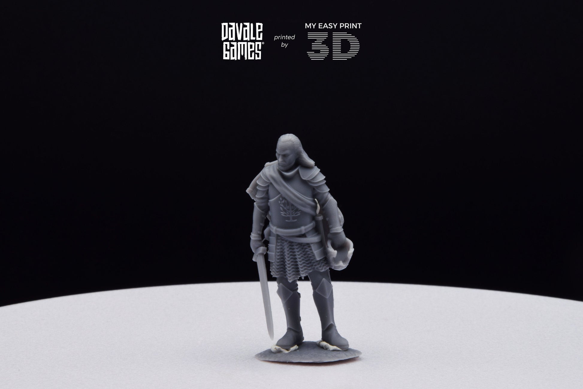 Veteran Grey Castle Captain [Ver. 1] - Davale Games - 3D Printed with high quality resin for LOTR/D&D games
