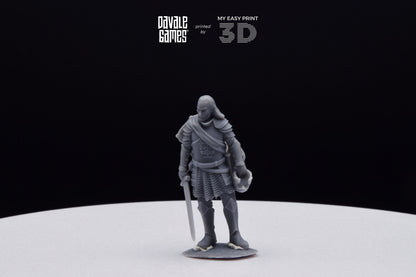 Veteran Grey Castle Captain [Ver. 1] - Davale Games - 3D Printed with high quality resin for LOTR/D&D games