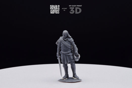 Veteran Grey Castle Captain [Ver. 1] - Davale Games - 3D Printed with high quality resin for LOTR/D&D games