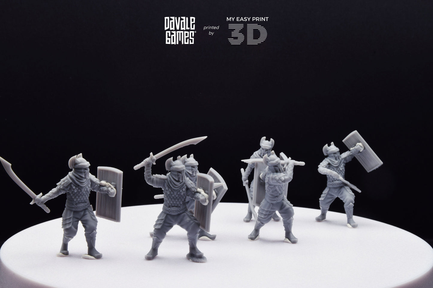 Dragon Army Regular Warrior with Sword and Shield - Davale Games - 3D Printed with high quality resin for LOTR/D&D games