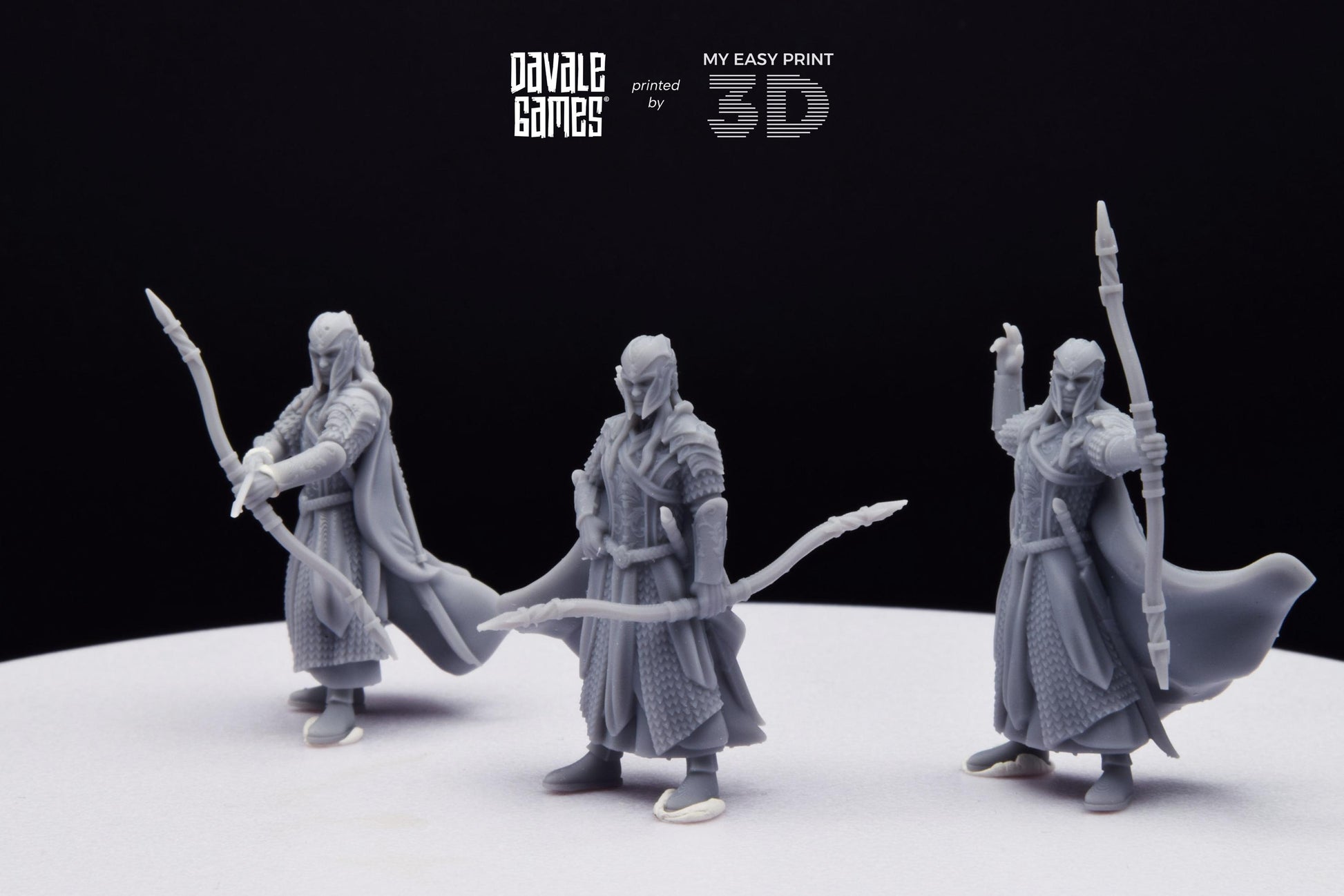 Wood Elf Archers - Davale Games - 3D Printed with high quality resin for LOTR/D&D games