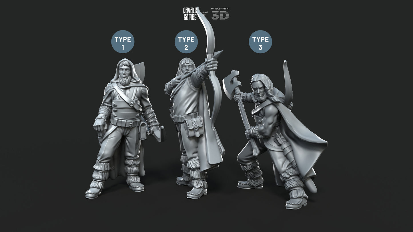Bearmen on foot - Davale Games - 3D Printed with high quality resin for LOTR/D&D games