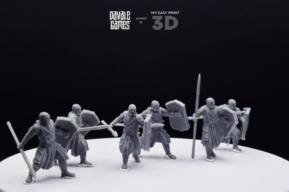Human North Soldier with Spear and Shield - Davale Games - 3D Printed with high quality resin for LOTR/D&D games
