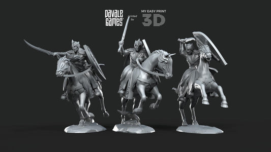 Galanthir Elves Cavalry - Davale Games - 3D Printed with high quality resin for LOTR/D&D games