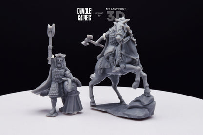 Lord Mountain The Wolf - Foot and Mounted - Davale Games - 3D Printed with high quality resin for LOTR/D&D games