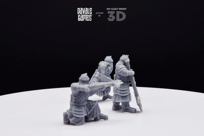 Silver Goat Dwarves with Crossbow - Davale Games - 3D Printed with high quality resin for LOTR/D&D games