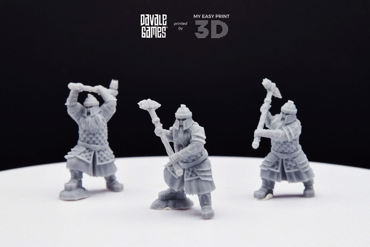 Silver Goat Dwarf with Hammer - Davale Games - 3D Printed with high quality resin for LOTR/D&D games