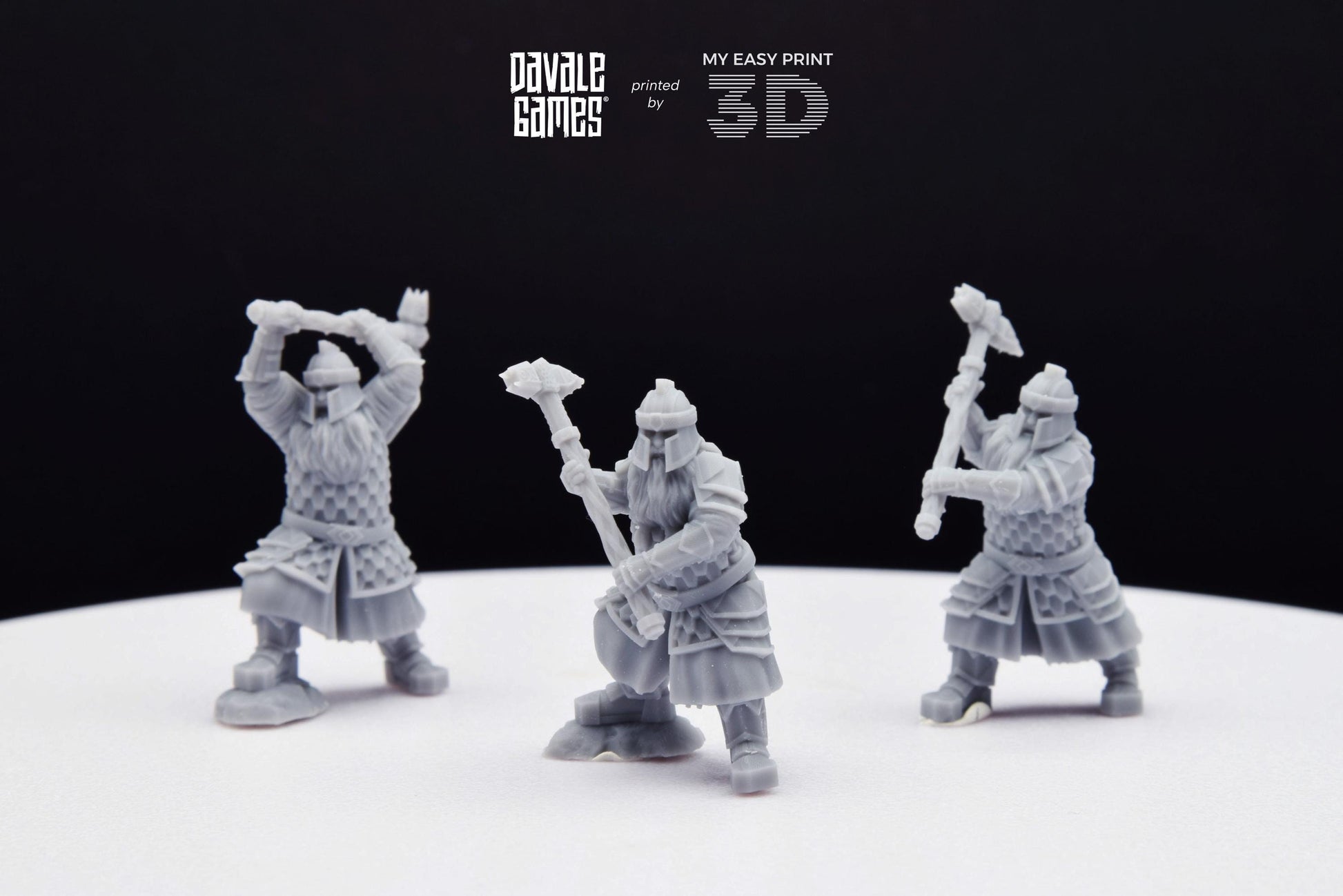 Silver Goat Dwarf with Hammer - Davale Games - 3D Printed with high quality resin for LOTR/D&D games