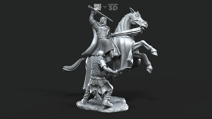 High King of Grey Castle - Foot and Mounted - Davale Games - 3D Printed with high quality resin for LOTR/D&D games
