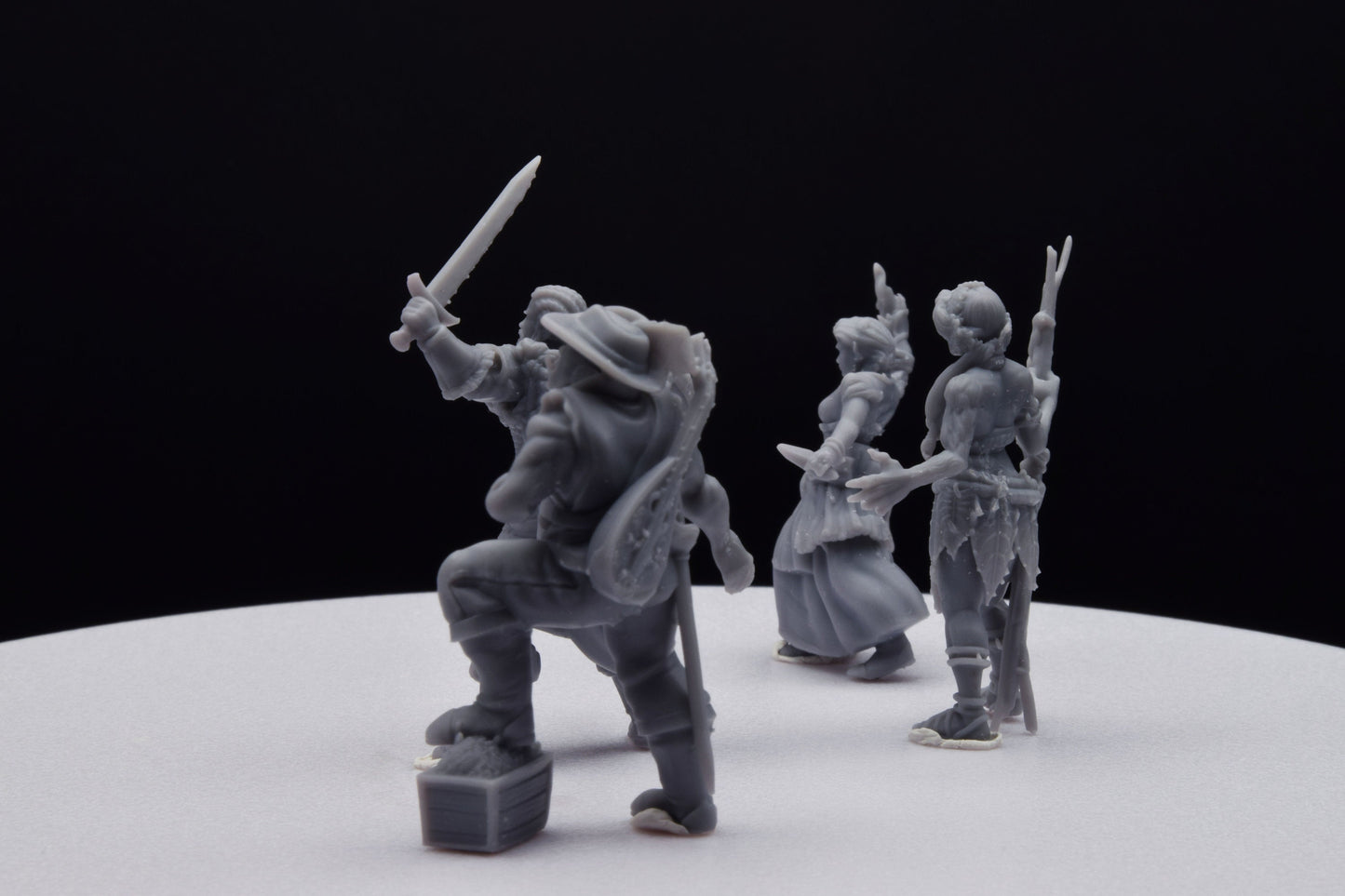 Hero Quest Mythic Tier - Bard Druid Knight Warlock - DILLONDOG - 3D Printed with high quality resin for HQ/D&D games