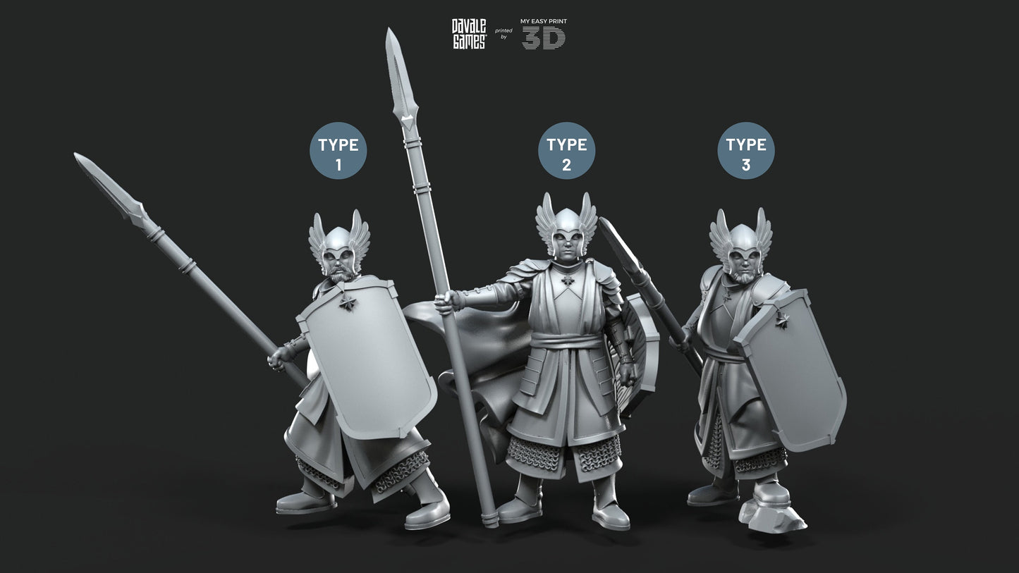 Guards of the Grey Tree - Foot - Grey Castle - Davale Games - 3D Printed with high quality resin for LOTR/D&D games