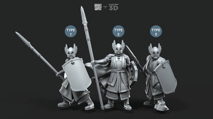 Guards of the Grey Tree - Foot - Grey Castle - Davale Games - 3D Printed with high quality resin for LOTR/D&D games