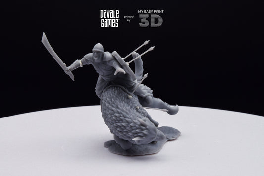 Death Warg Rider - Mounted - Davale Games - 3D Printed with high quality resin for LOTR/D&D games