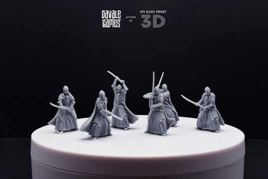 Bloody Warrior Elves Swordmen (Crests included) - Davale Games - 3D Printed with high quality resin for LOTR/D&D games