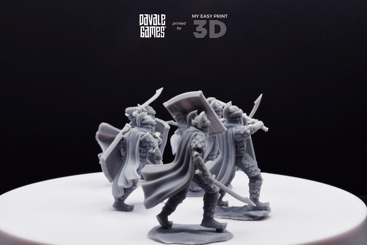 Dragon Army Elite with Sword and Shield - Davale Games - 3D Printed with high quality resin for LOTR/D&D games